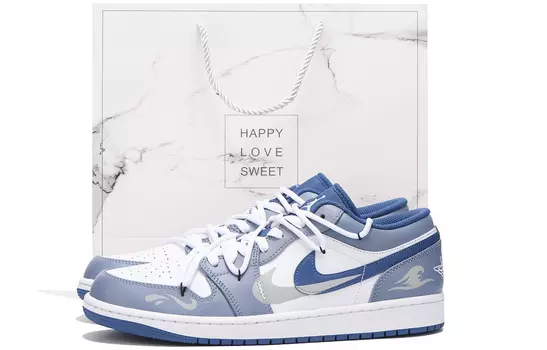 Jordan Air Jordan 1 винтажные баскетбольные кроссовки мужские, Metallic Blue