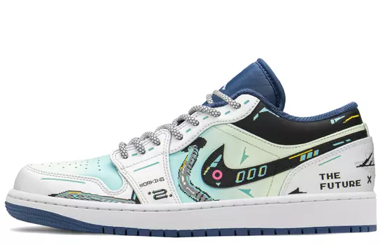 Jordan Air Jordan 1 винтажные баскетбольные кроссовки мужские, Blue/Green