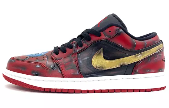 Кроссовки Air Jordan 1 Vintage Basketball Shoes Men Low-Top Black/Red