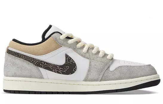 Jordan Air Jordan 1 винтажные баскетбольные кроссовки мужские, Gray/White