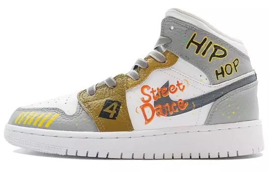 Кроссовки Vintage Jordan Air Jordan 1, серый/желтый