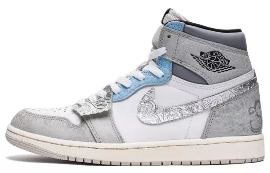 Jordan Air Jordan 1 винтажные баскетбольные кроссовки мужские, Light Gray
