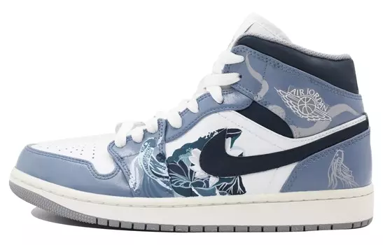 Кроссовки Air Jordan 1 Vintage Basketball Shoes Men High-Top Blue/White