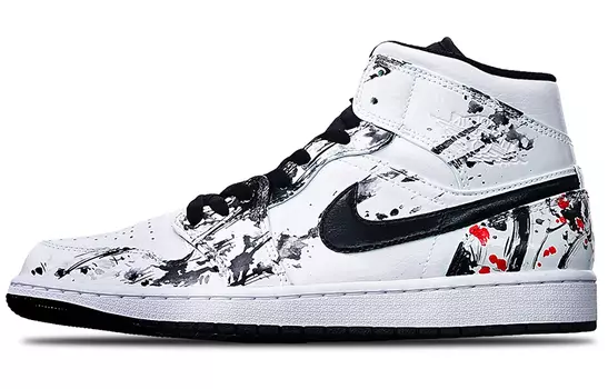 Кроссовки Air JORDAN 1 Vintage Basketball Shoes Men Mid-Top Black White Red