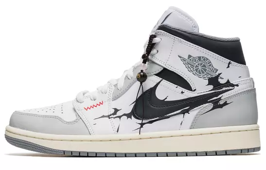 Кроссовки Air JORDAN 1 Vintage Basketball Shoes Men High-Top White Black