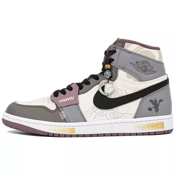 Кроссовки Air JORDAN 1 Vintage Basketball Shoes Men High-Top Gray White/Black