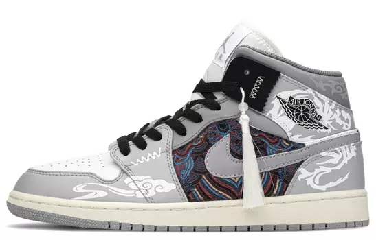 Jordan Air Jordan 1 винтажные баскетбольные кроссовки мужские, Gray/White