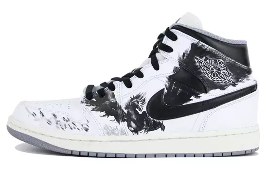 Кроссовки Air JORDAN 1 Vintage Basketball Shoes Men High-Top White Black