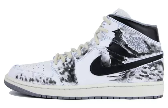 Кроссовки Air JORDAN 1 Vintage Basketball Shoes Men Mid-Top Black White