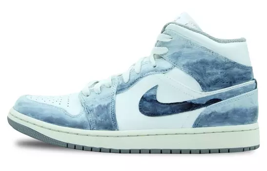 Кроссовки Air JORDAN 1 Vintage Basketball Shoes Men High-Top Blue White