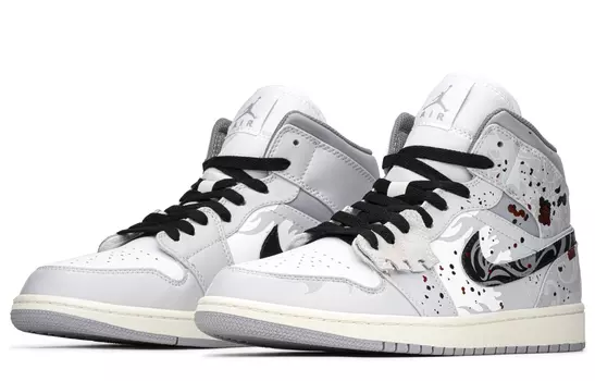 Jordan Air Jordan 1 винтажные баскетбольные кроссовки мужские, Black/White/Gray
