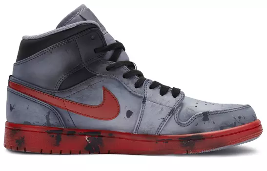 Кроссовки Air JORDAN 1 Vintage Basketball Shoes Men Mid-Top Black Red