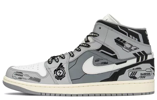 Кроссовки Air JORDAN 1 Vintage Basketball Shoes Men High-Top Black White Gray
