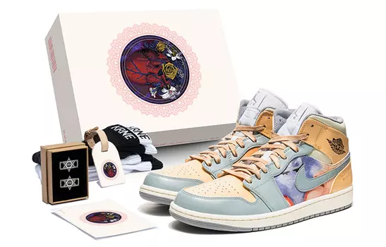 Кроссовки Jordan Air Jordan 1, оранжевый/голубой