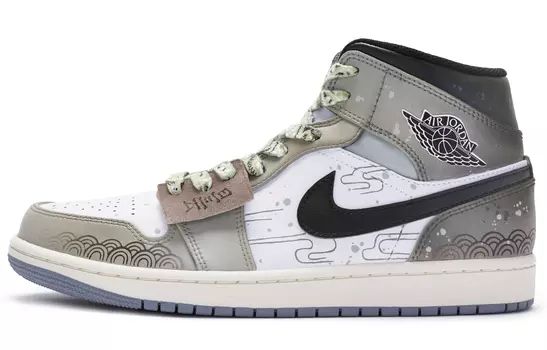 Кроссовки Air JORDAN 1 Vintage Basketball Shoes Men Mid-Top White Brown Black