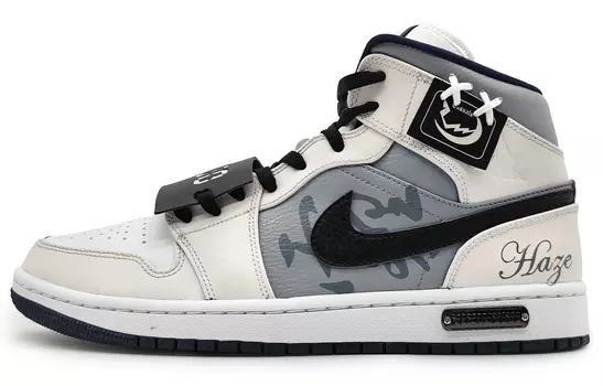 Кроссовки Air JORDAN 1 Vintage Basketball Shoes Men Mid-Top White Black/Beige