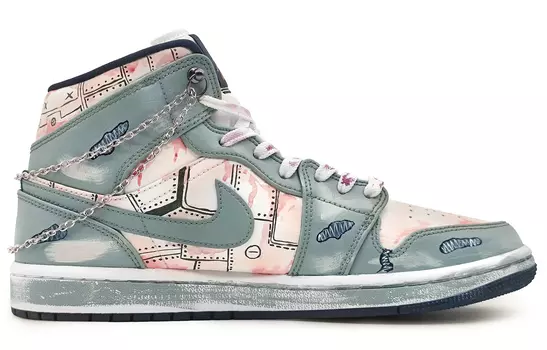 Кроссовки Air Jordan 1 Vintage Basketball Shoes Men High-Top Pink/White