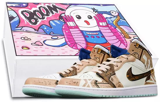 Кроссовки Vintage Jordan Air Jordan 1, коричневый/белый