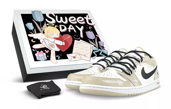 Кроссовки Air JORDAN 1 Vintage Basketball Shoes Men Low-Top White Yellow