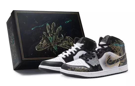 Jordan Air Jordan 1 винтажные баскетбольные кроссовки мужские, Black gold and white