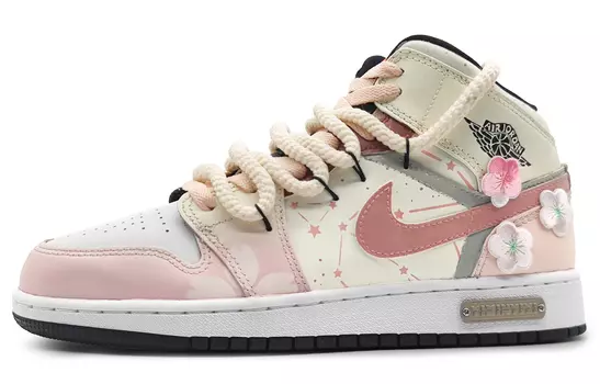 Кроссовки Air Jordan 1 Vintage Basketball Shoes Men Mid-Top Pink