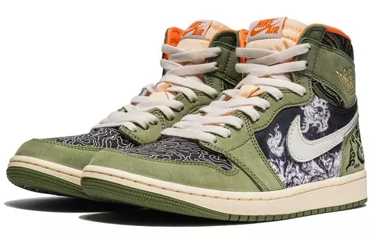 Jordan Air Jordan 1 винтажные баскетбольные кроссовки мужские, Green