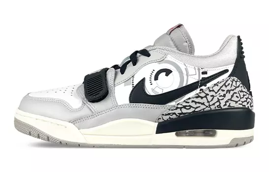 Кроссовки Air JORDAN 1 Vintage Basketball Shoes Men Low-Top White Black Gray