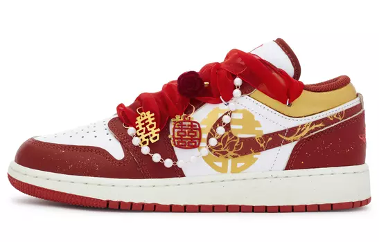 Jordan Air Jordan 1 винтажные баскетбольные кроссовки мужские, Red and white gold