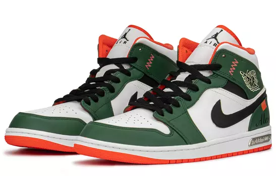 Кроссовки Air JORDAN 1 Vintage Basketball Shoes Men Mid-Top White Yellow/Cyan