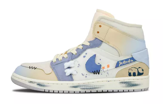 Jordan Air Jordan 1 винтажные баскетбольные кроссовки мужские, Gradient beige blue