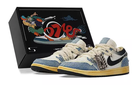 Jordan Air Jordan 1 винтажные баскетбольные кроссовки мужские, Blue/White