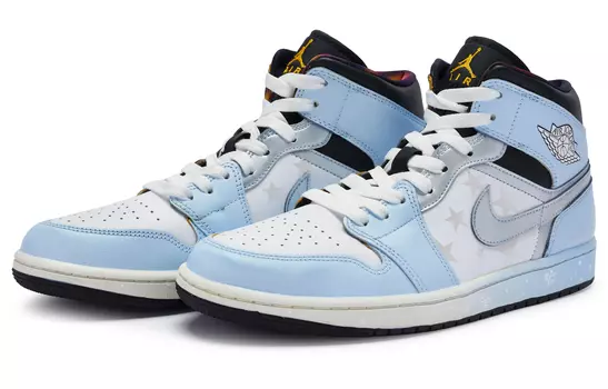 Кроссовки Air Jordan 1 Vintage Basketball Shoes Men High-Top Silver