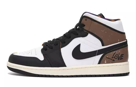 Кроссовки Air JORDAN 1 Vintage Basketball Shoes Men High-Top Brown Black