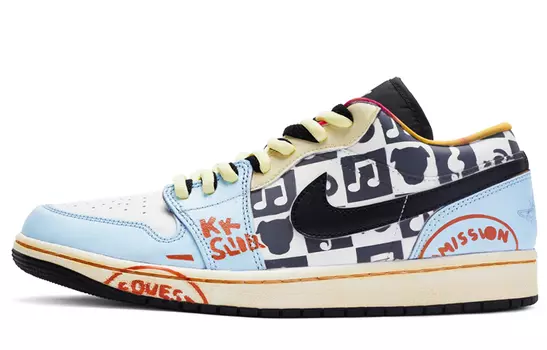 Кроссовки Air JORDAN 1 Vintage Basketball Shoes Men Low-Top White Yellow