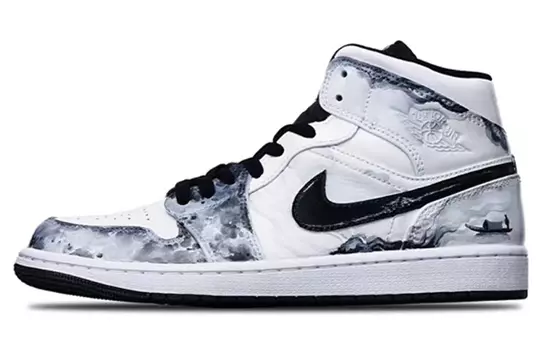 Кроссовки Air JORDAN 1 Vintage Basketball Shoes Men High-Top Black White
