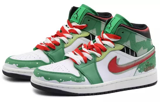 Кроссовки Air Jordan 1 Vintage Basketball Shoes Men High-Top Red/Green