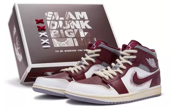 Кроссовки Air Jordan 1 Vintage Basketball Shoes Men Mid-Top Red White Gray