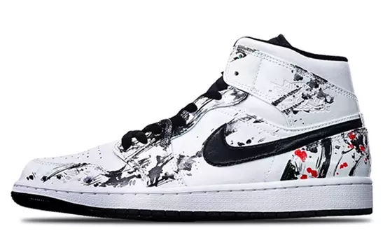 Кроссовки Air Jordan 1 Vintage Basketball Shoes Men Mid-Top White