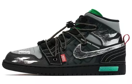 Jordan Air Jordan 1 винтажные баскетбольные кроссовки мужские, Black gray silver