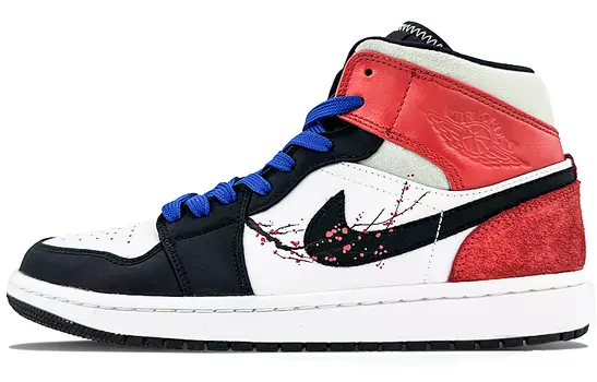 Кроссовки Air JORDAN 1 Vintage Basketball Shoes Men High-Top Red Blue