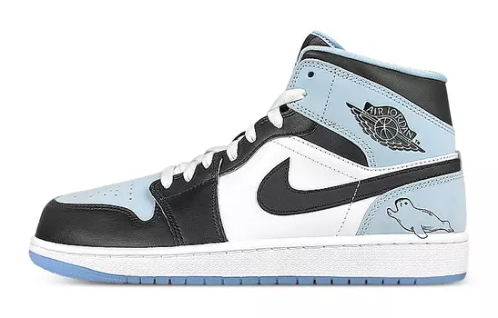 Кроссовки Jordan Air Jordan 1, черны/голубой