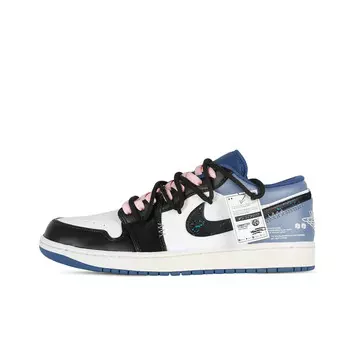 Jordan Air Jordan 1 винтажные баскетбольные кроссовки мужские, Blue with Black Lettering