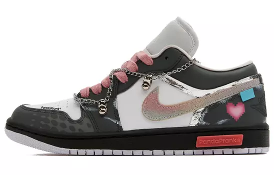 Jordan Air Jordan 1 винтажные баскетбольные кроссовки женские, Core Black / Cloud White / Team Shock Pink 2