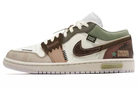 Jordan Air Jordan 1 винтажные баскетбольные кроссовки женские, Beige/Brown/Green