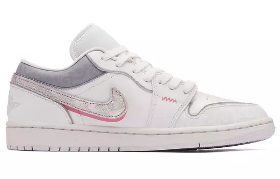 Jordan Air Jordan 1 винтажные баскетбольные кроссовки женские, White Pink Purple