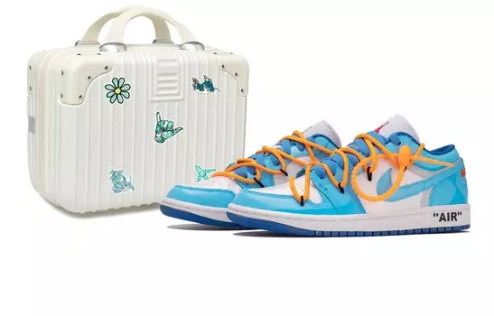 Jordan Air Jordan 1 винтажные баскетбольные кроссовки женские, White/Blue