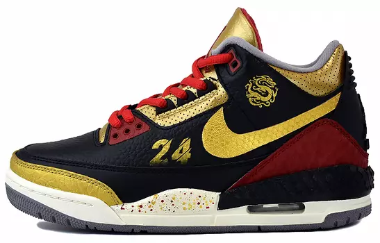 Jordan Air Jordan 3 Баскетбольные кроссовки женские, Black/Gold