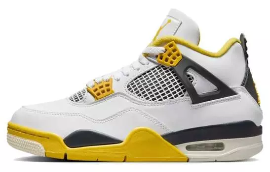 Jordan Air Jordan 4 Винтажные баскетбольные кроссовки женские, White/Orange
