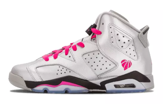 Кроссовки Jordan Air Jordan 6 Vintage Basketball Female, белый/розовый/черный