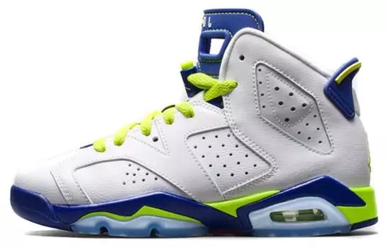 Кроссовки Jordan Air Jordan 6 Vintage Basketball Female, белый/синий/светло-зеленый